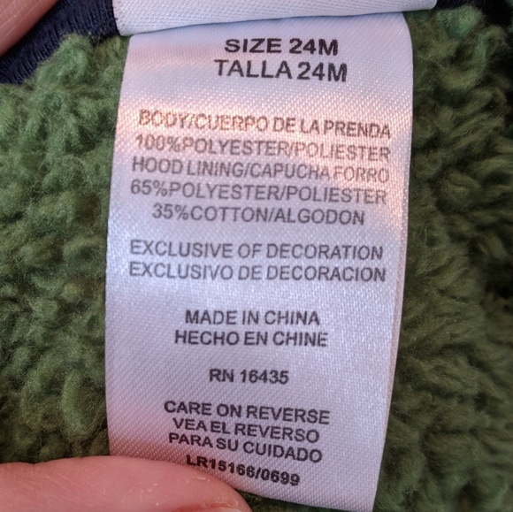 Little Rebels cozy & fuzzy dinosaur jacket 24 mos - Picture 3 of 5